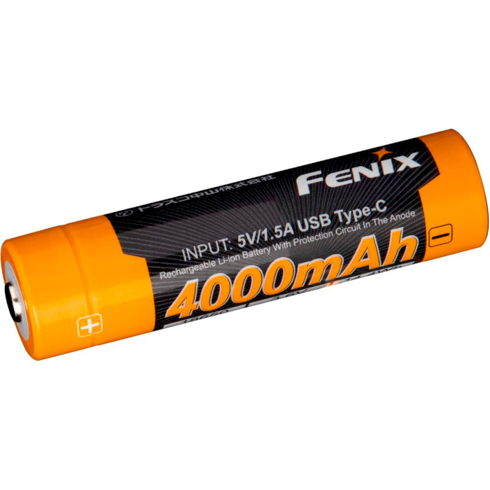 Аккумулятор FENIX Li-Ion 18650 4000mAh 3.6V TipTop, USB-C зарядка (ARB-L18-4000U)