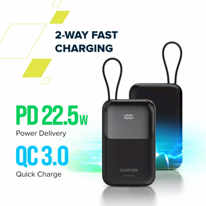 Повербанк CANYON OnPower 101 22.5W 10000mAh Black