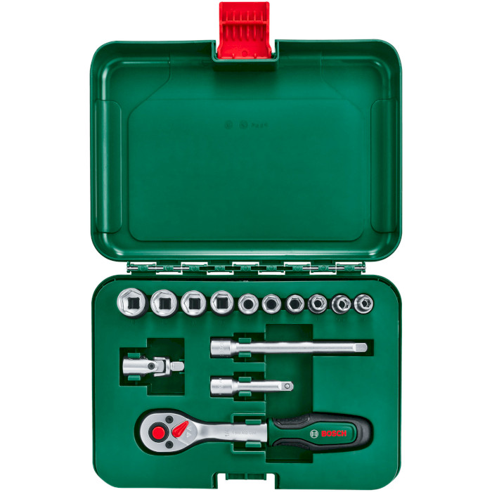 Набор торцевых головок BOSCH ¼" Ratchet Set 14-Piece 14пр (1.600.A02.BY0)