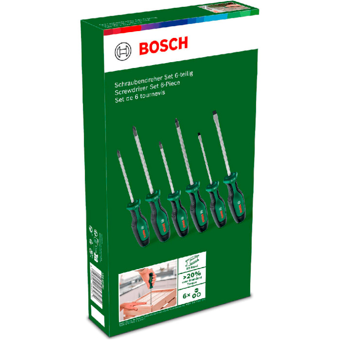 Набор отвёрток BOSCH Screwdriver Set 6-Piece 6шт (1.600.A02.BX7)