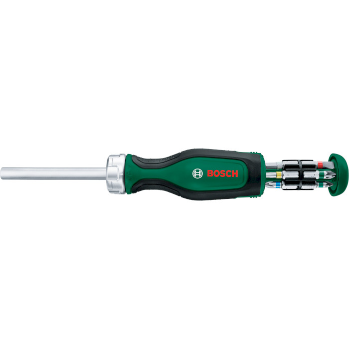 Отвёртка реверсивная с насадками BOSCH Ratchet Screwdriver with 12 Bits (1.600.A02.BX2)