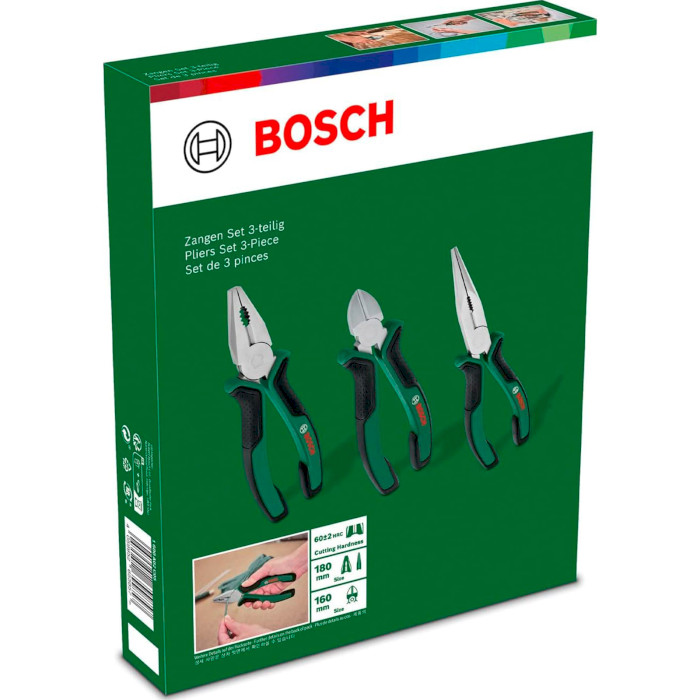 Плоскогубцы BOSCH комбинированные, усиленные, боковые 3пр (1.600.A02.C0S)