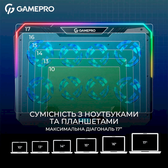 Подставка для ноутбука GAMEPRO CP1040 Black