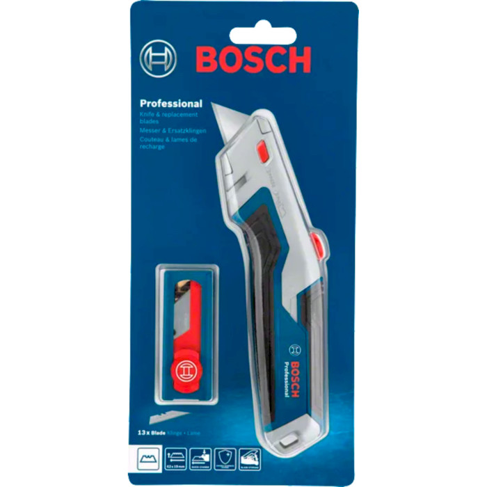 Монтажный нож с выдвижным лезвием BOSCH Knife & Blades Set Professional 19мм (1.600.A02.7M5)