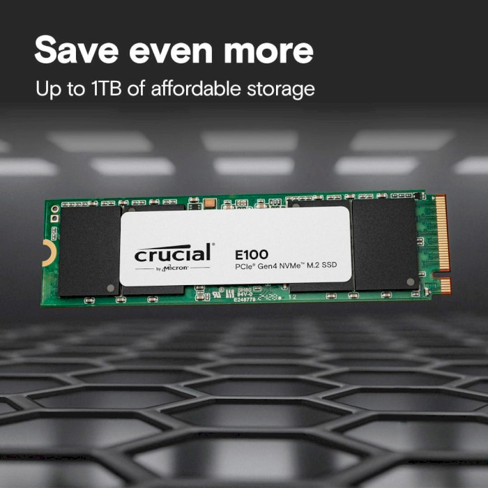 SSD диск CRUCIAL E100 1TB M.2 NVMe (CT1000E100SSD8)