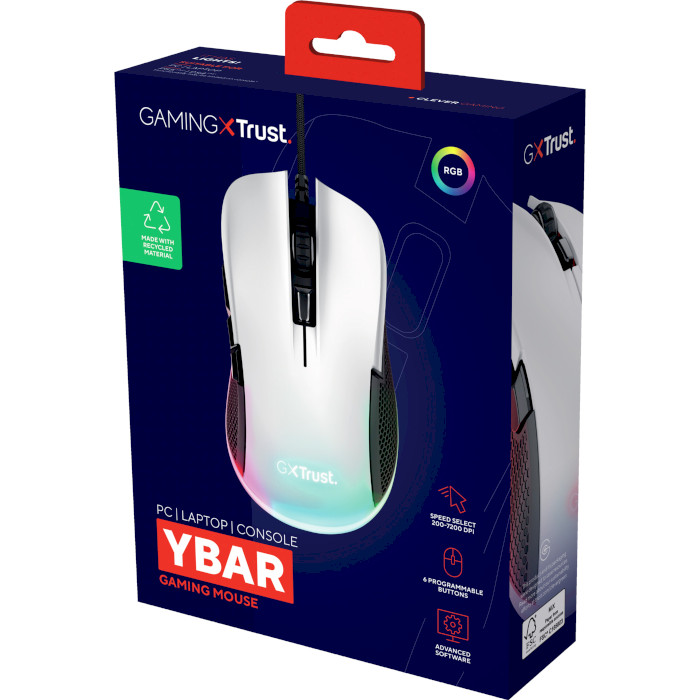 Мышь игровая TRUST Gaming GXT 922 Ybar White (24730)