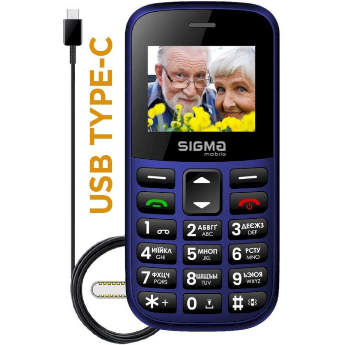 Мобильный телефон SIGMA MOBILE Comfort 50 Easy Type-C Blue (4827798585238)