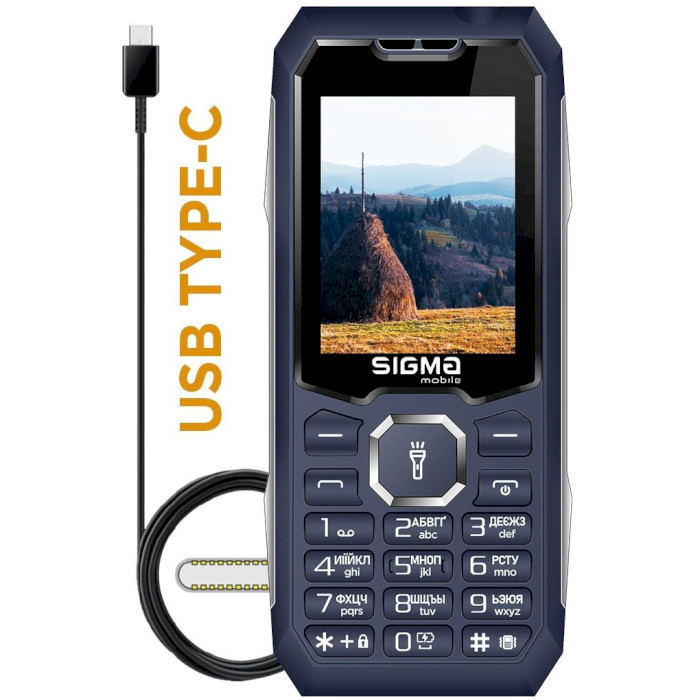 Мобильный телефон SIGMA MOBILE X-style 341 Bro Type-C Blue (4827798368428)