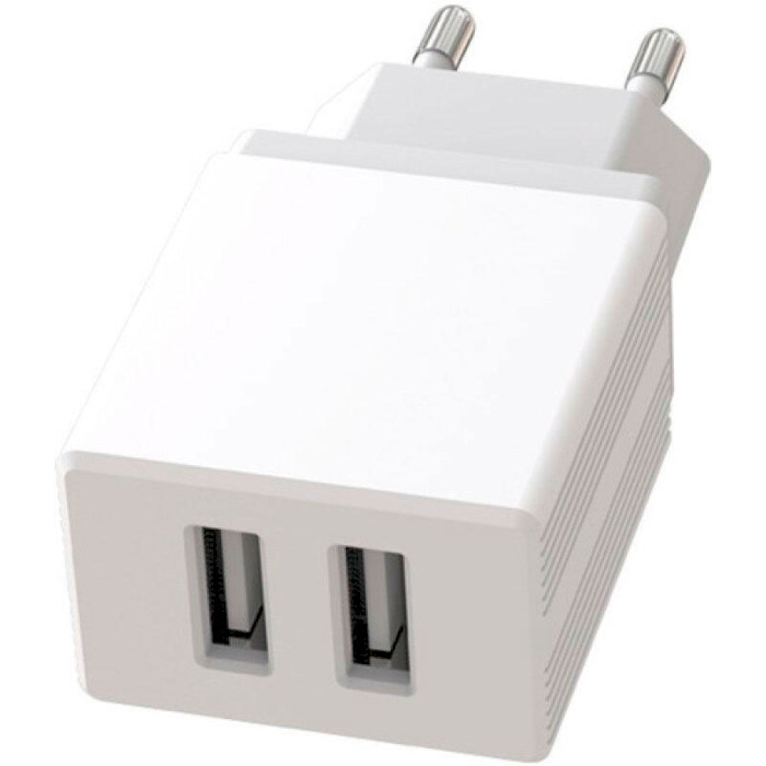 Зарядное устройство XO L75 2xUSB-A, 2.4A White w/Micro-USB cable (XO-L75-M)