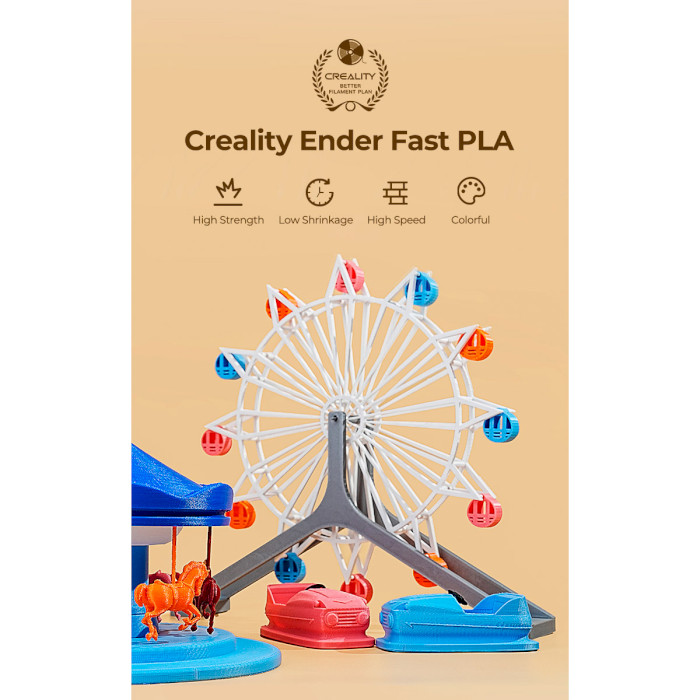 Пластик (филамент) для 3D принтера CREALITY Ender Fast PLA 1.75mm, 1кг, Light Gray (3301010436)