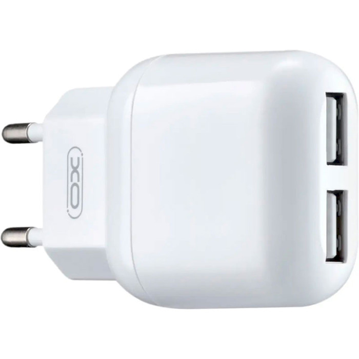 Зарядний пристрій XO L78 2xUSB-A, 2.4A White w/Type-C cable (L78-TC-WH)