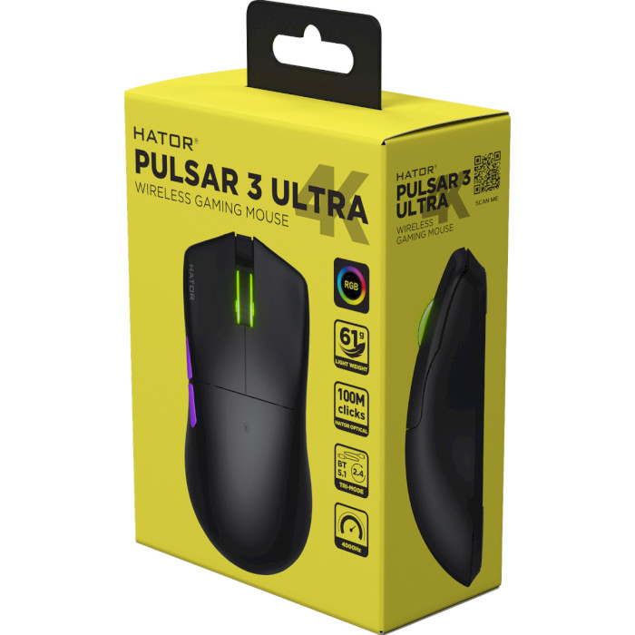 Мышь игровая HATOR Pulsar 3 Ultra 4K Wireless Black (HTM680)