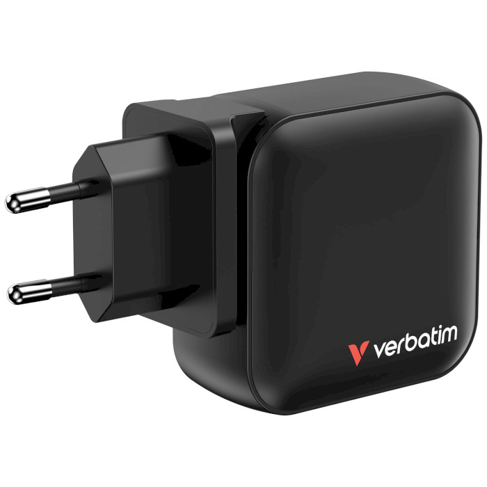 Зарядний пристрій VERBATIM 100W 3xUSB-C, 1xUSB-A, PD3.0, QC3.0 Mini GaN Wall Charger Black