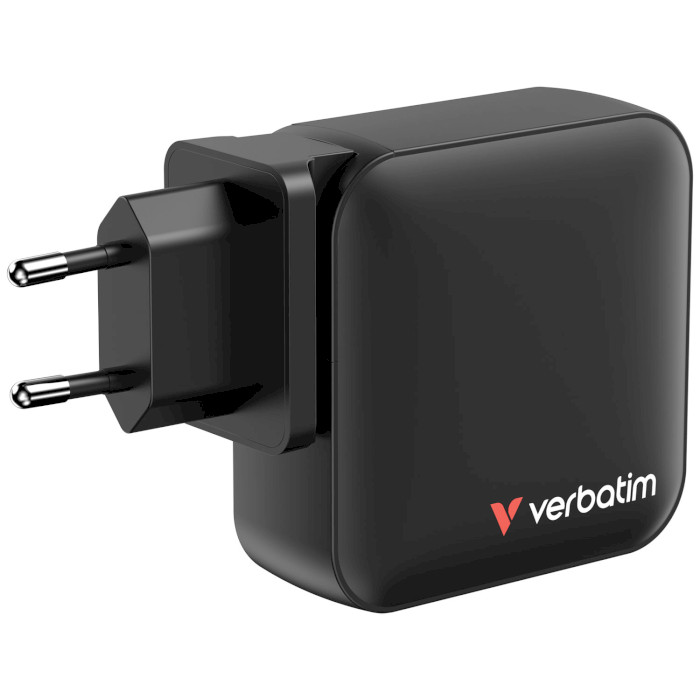 Зарядний пристрій VERBATIM 165W 3xUSB-C, 1xUSB-A, PD3.0, QC3.0 Mini GaN Wall Charger Black