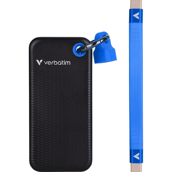 Портативний SSD диск VERBATIM Pocket 2TB USB3.2 Gen2 Black/Blue (32195)