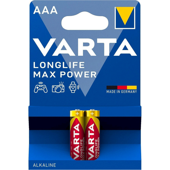 Батарейка VARTA Longlife Max Power AAA 2шт/уп (04703 101 412)