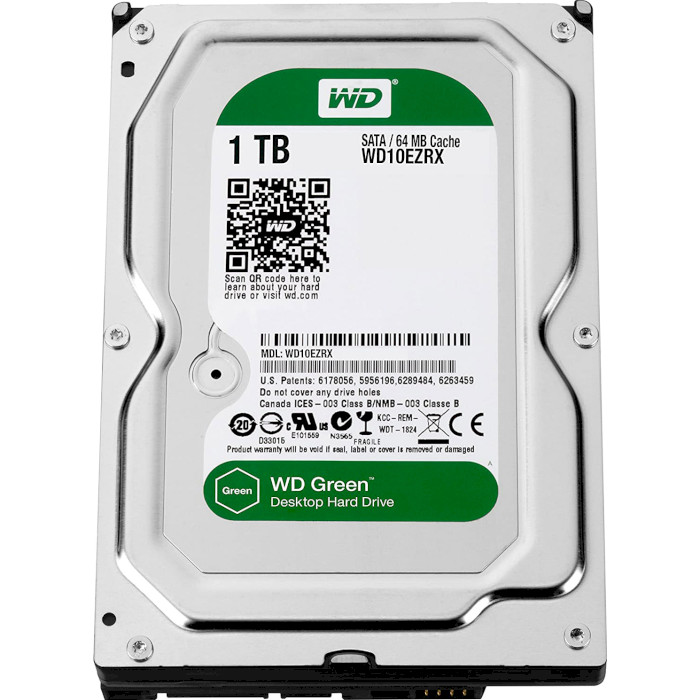 Жёсткий диск 3.5" WD Green 1TB SATA/64MB/IntelliPower (WD10EZRX)