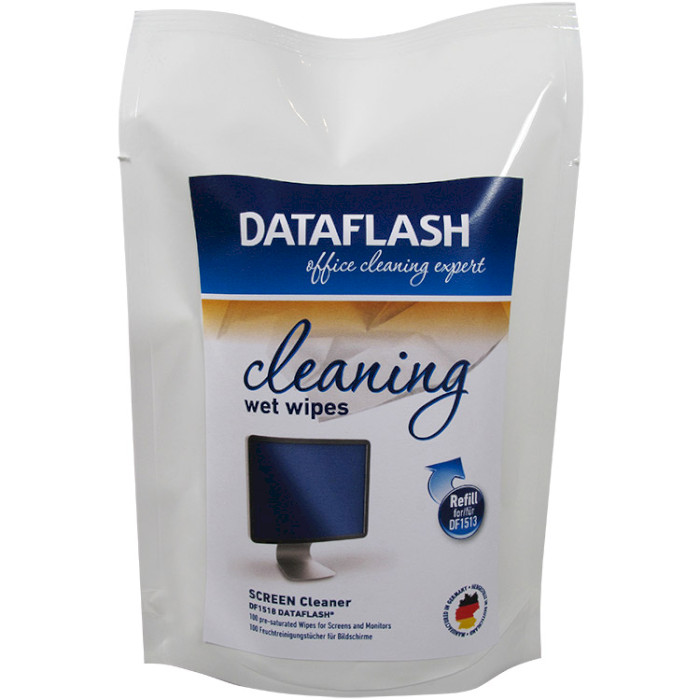 Салфетки влажные чистящие DATA FLASH DF1518 Wet Wipes Refill Pack 100шт