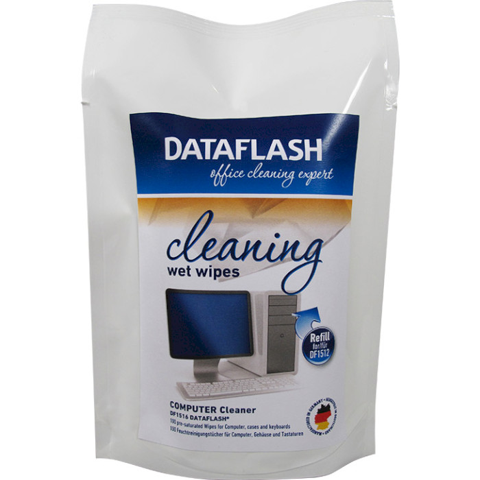 Салфетки влажные чистящие DATA FLASH DF1516B Wet Wipes Refill Pack 100шт