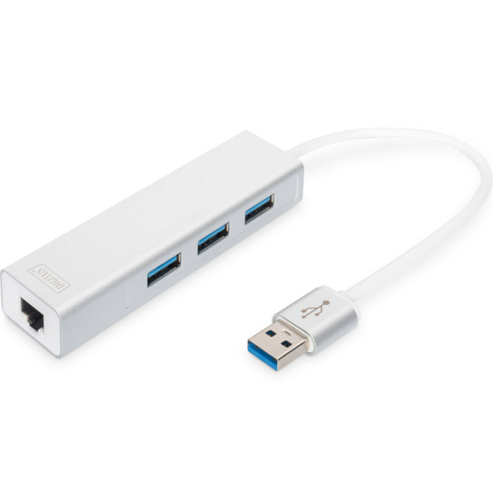 Сетевой адаптер с USB хабом DIGITUS USB 3.0 to Gigabit Ethernet (DA-70250-1)