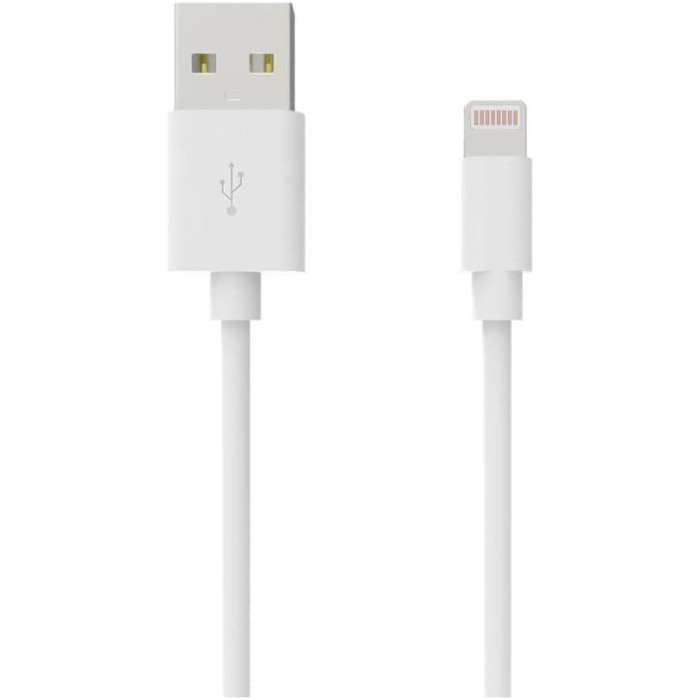 Кабель GRAND-X Apple Lightning/USB White 1м (PL01W)