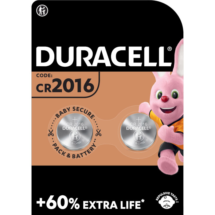Батарейка DURACELL Lithium CR2016 2шт/уп (5003006)