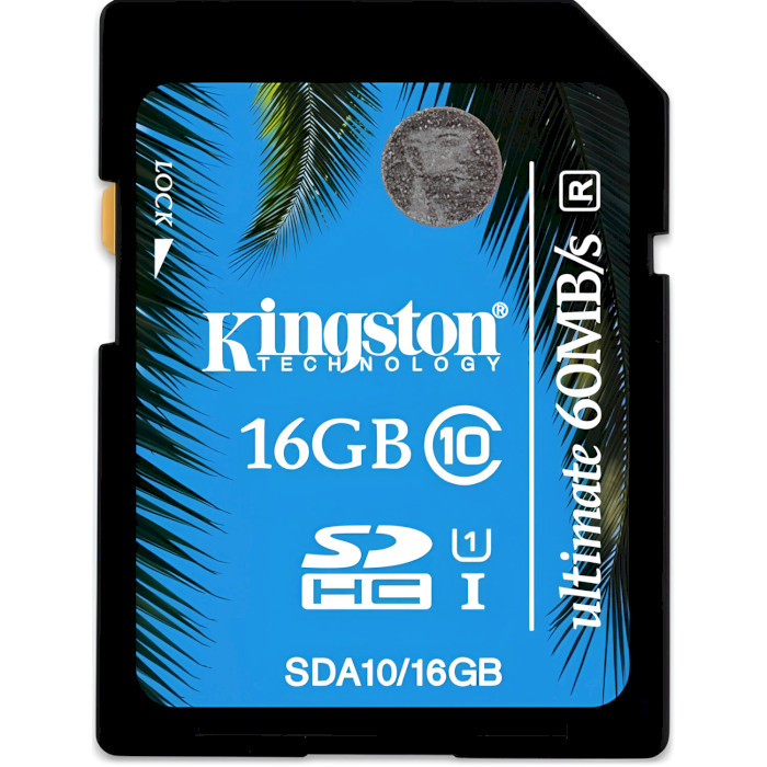 Карта пам'яті KINGSTON SDHC Ultimate 16GB UHS-I Class 10 (SDA10/16GB)