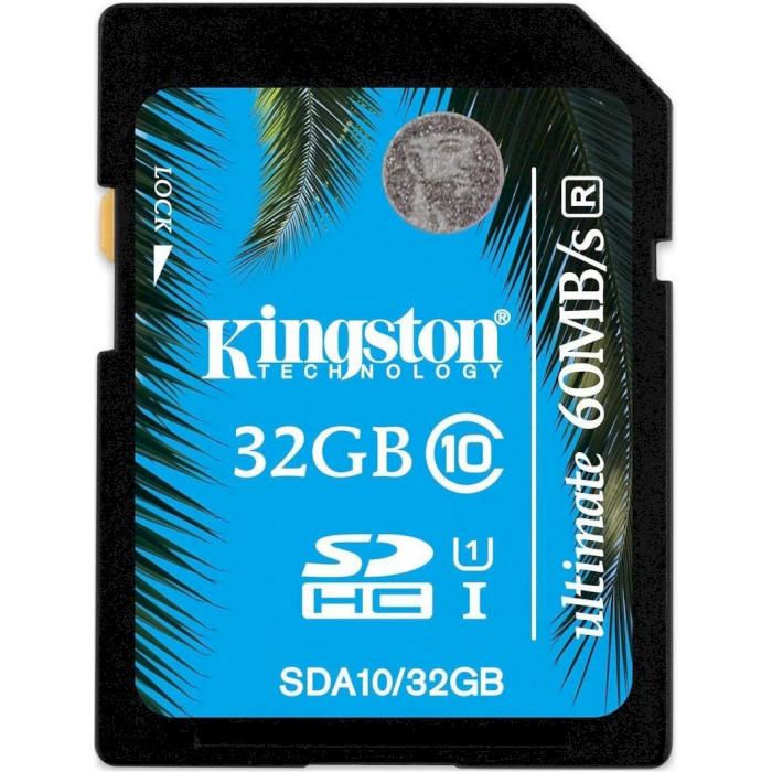 Карта памяти KINGSTON SDHC Ultimate 32GB UHS-I Class 10 (SDA10/32GB)