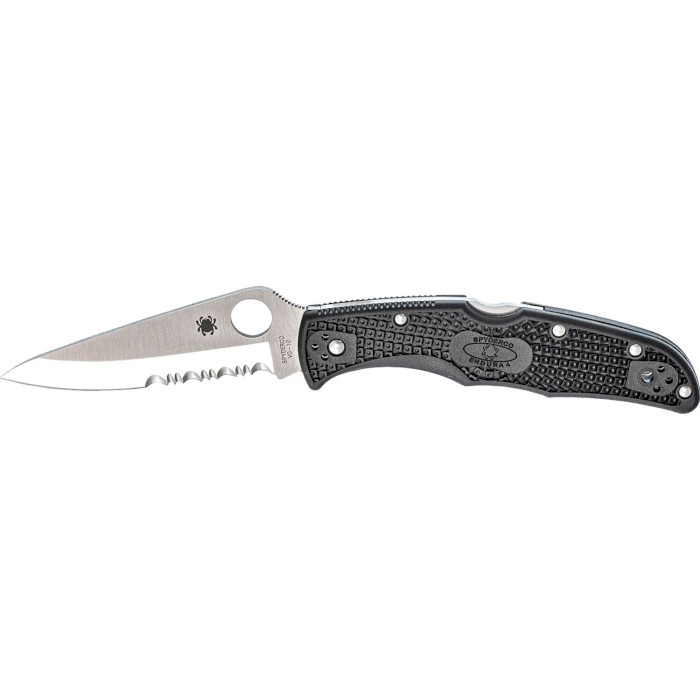 Складной нож SPYDERCO Endura 4 Half Serrated Black (C10PSBK)