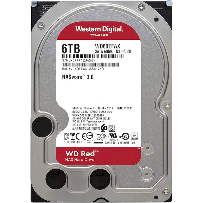 Жорсткий диск 3.5" WD Red 6TB SATA/256MB (WD60EFAX)