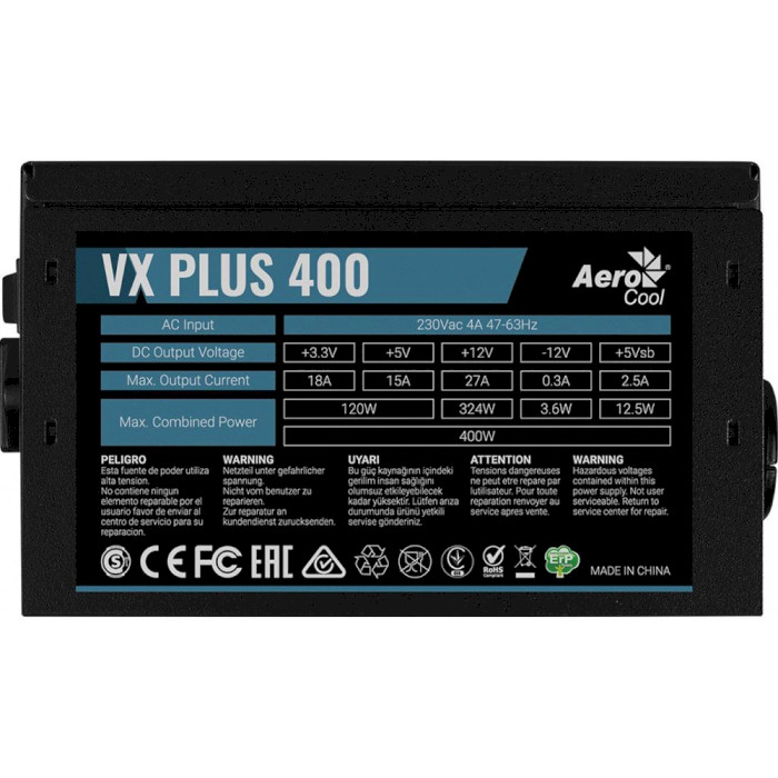 Блок питания 400W AEROCOOL VX Plus 400 Bulk (ACPN-VS40NEY.11)