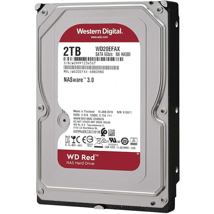 Жёсткий диск 3.5" WD Red 2TB SATA/256MB (WD20EFAX)