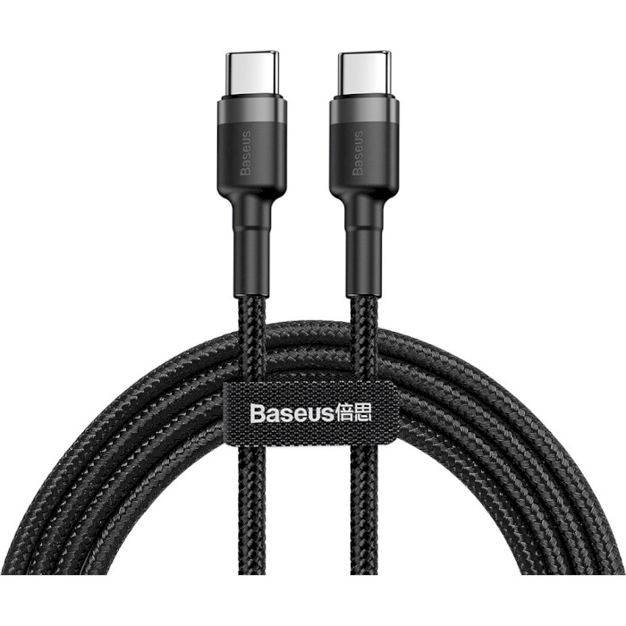 Кабель BASEUS Cafule Series Cable Type-C PD2.0 60W 2м Gray/Black (CATKLF-HG1)