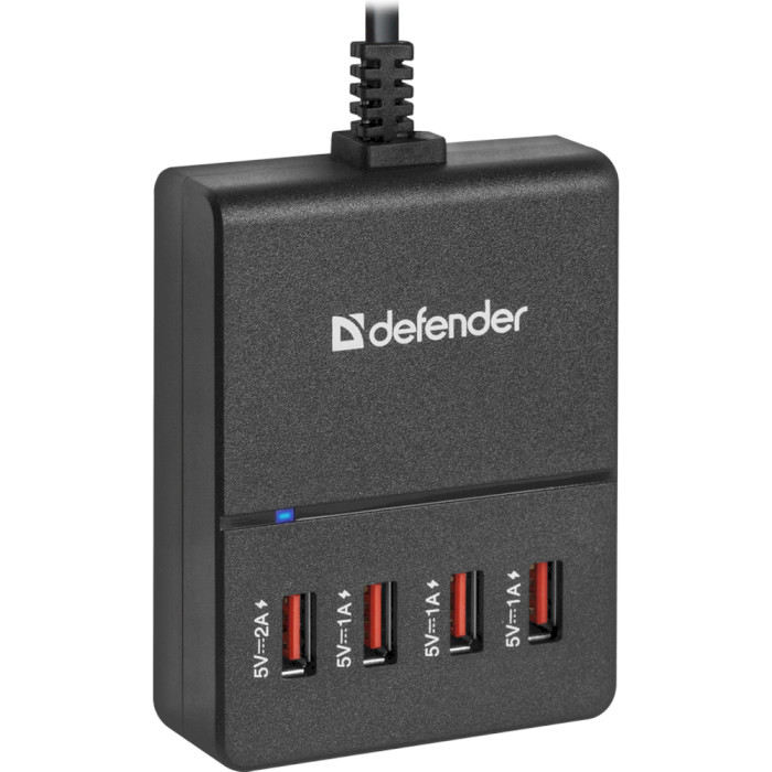 Зарядное устройство DEFENDER UPA-40 4xUSB-A, 5V/5A Black (83537)