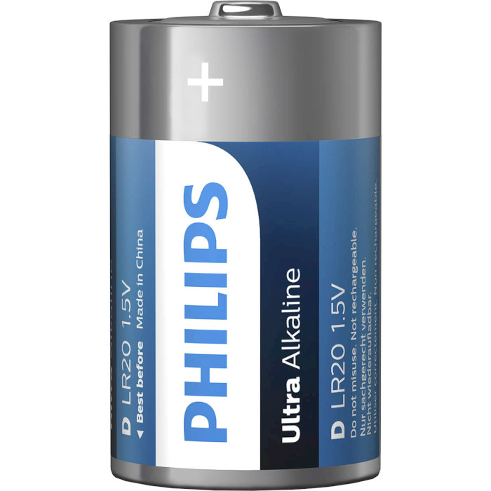 Батарейка PHILIPS Ultra Alkaline D 2шт/уп (LR20E2B/10)