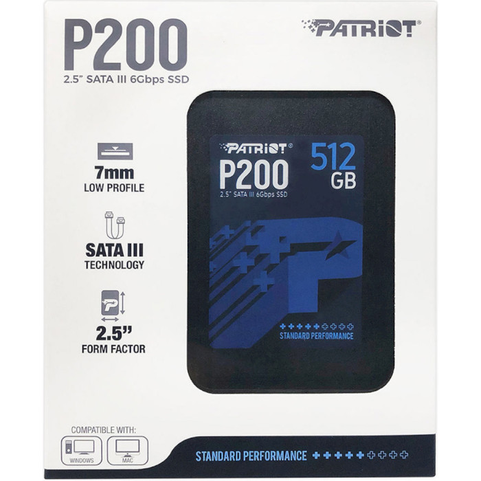 SSD диск PATRIOT P200 512GB 2.5" SATA (P200S512G25)