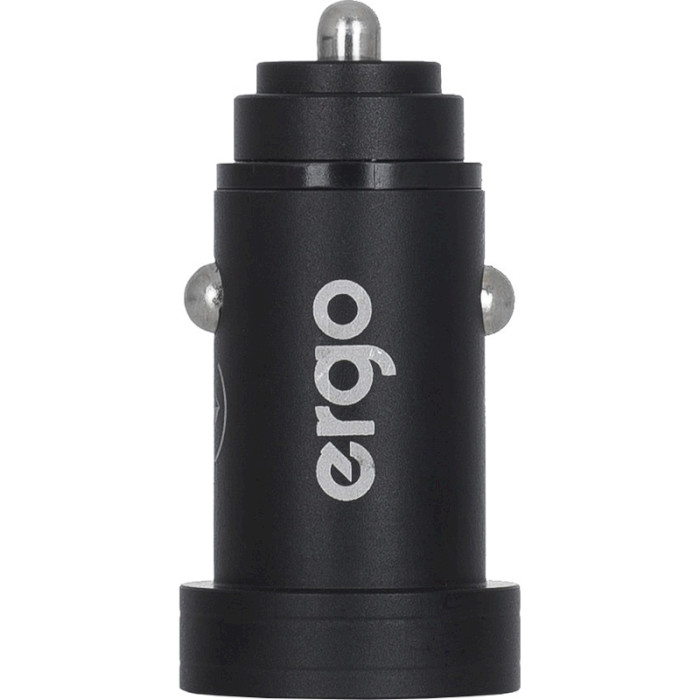 Автомобильное зарядное устройство ERGO 2xUSB-A, 2.4A Black (ECC-224 MINI)