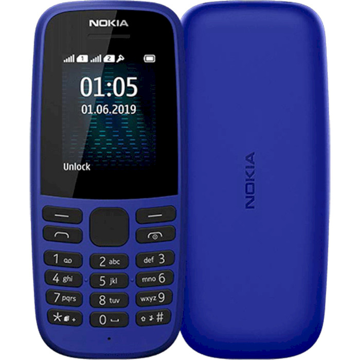 Мобильный телефон NOKIA 105 (2019) DS Blue