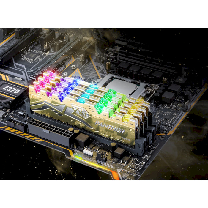 Модуль памяти APACER Panther Rage RGB Silver-Golden DDR4 2666MHz 8GB (EK.08G2V.GQM)