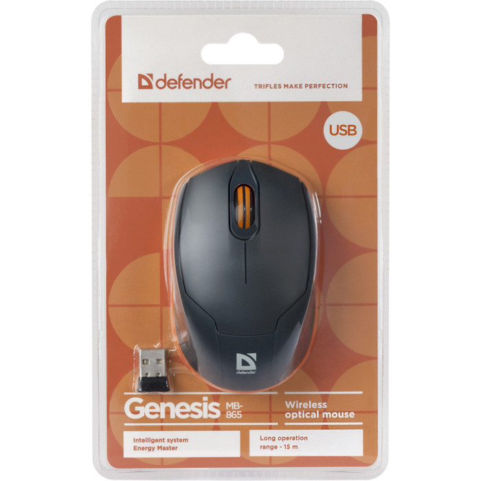 Мышь DEFENDER Genesis MB-865 Gray/Orange (52868)