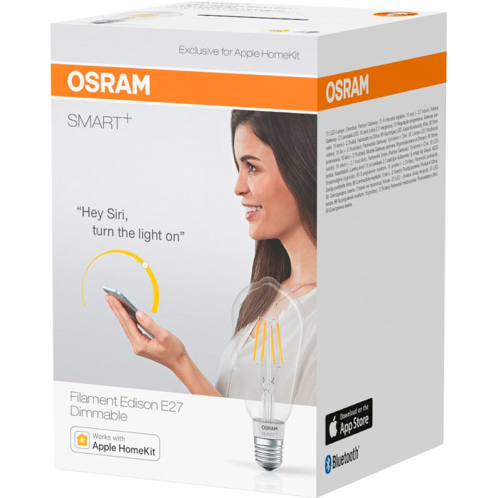 Розумна лампа OSRAM Smart+ Filament Edison Dimmable E27 5.5Вт 2700K (4058075091146)