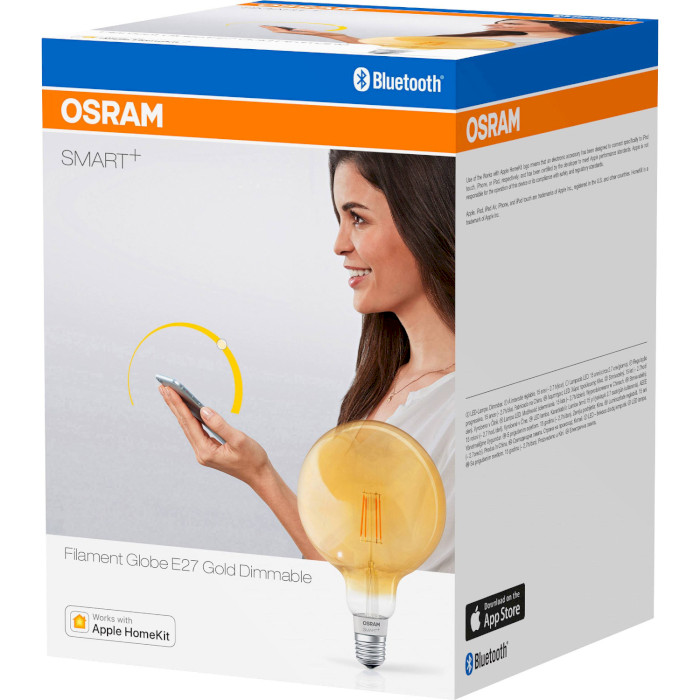 Розумна лампа OSRAM Smart+ Filament Globe Gold Dimmable E27 5.5Вт 2500K (4058075174504)