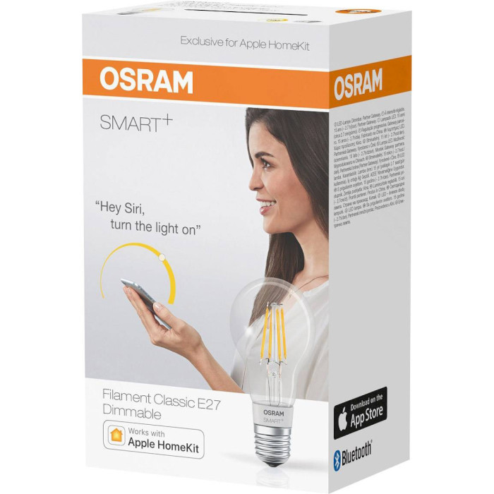 Умная лампа OSRAM Smart+ Filament Classic Dimmable E27 5.5Вт 2700K (4058075091061)