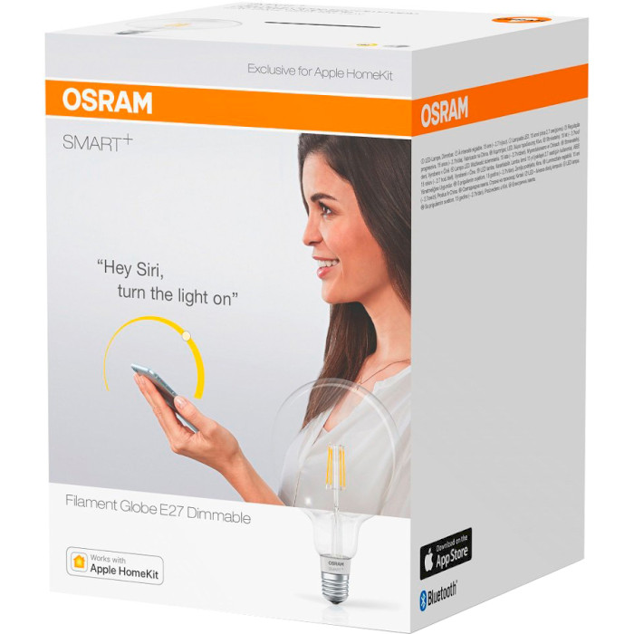 Розумна лампа OSRAM Smart+ Filament Globe Dimmable E27 5.5Вт 2700K (4058075091108)
