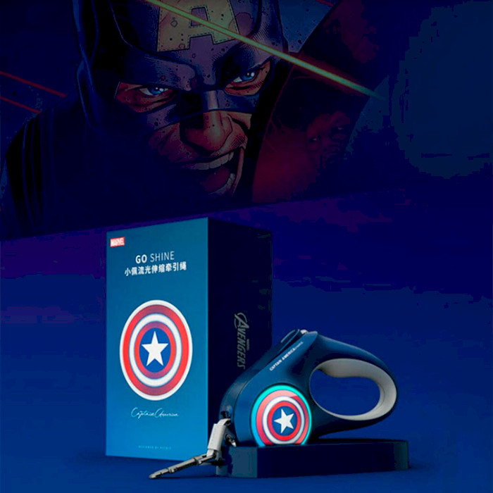 Повідець для собак PETKIT Marvel Go Shine Telescopic Traction Rope Captain America