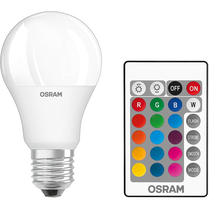Лампочка LED OSRAM LED Star+ RGBW Remote A60 E27 9W 2700K 220V (4058075045675)