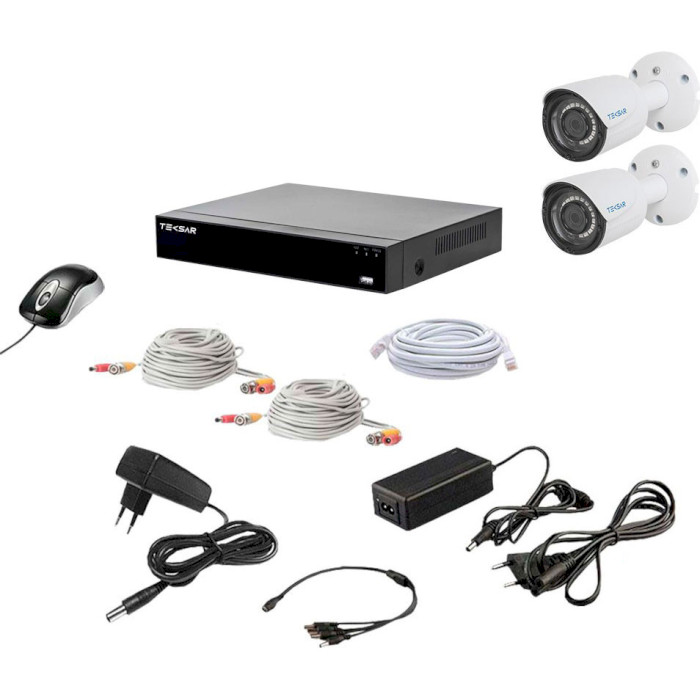 Комплект видеонаблюдения TECSAR QHD 2MP 2Cam
