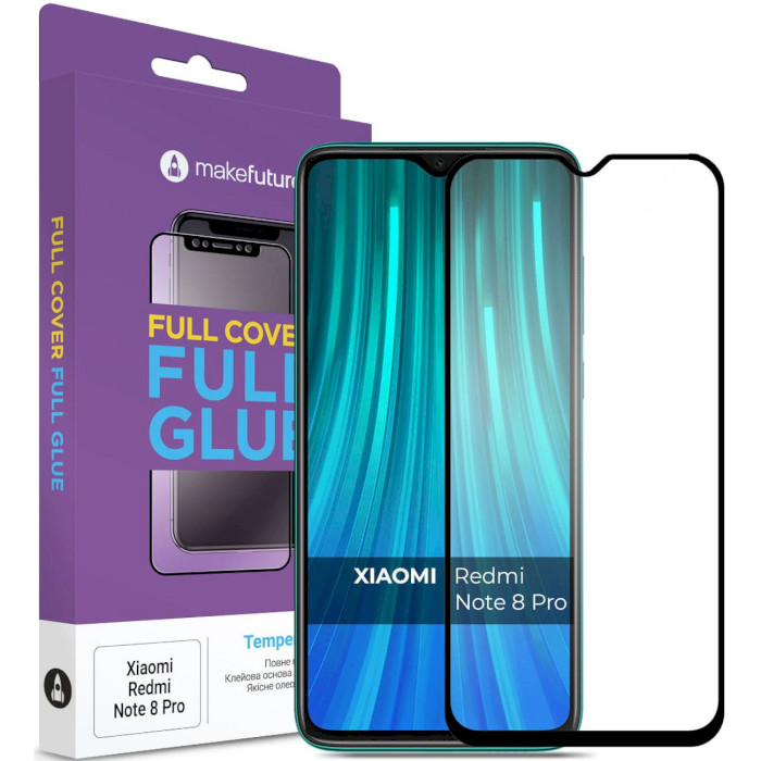 Захисне скло MAKE Full Cover Full Glue для Redmi Note 8 Pro (MGF-XRN8P)