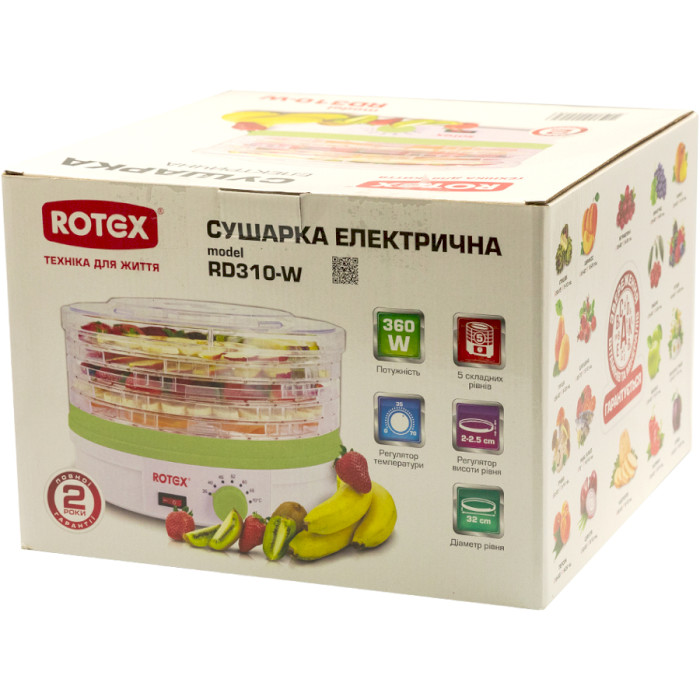 Сушарка для овочів і фруктів ROTEX RD310-W