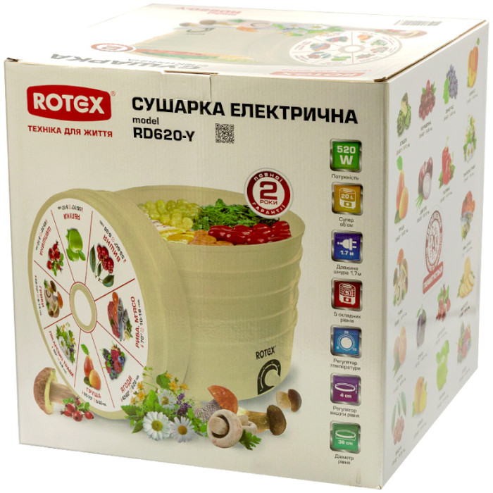 Сушарка для овочів і фруктів ROTEX RD620-Y